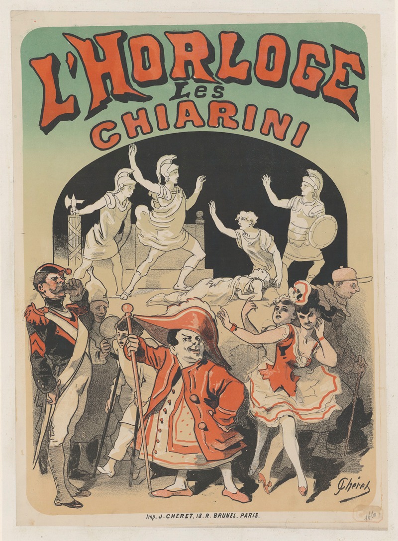 Horloge. Les Chiarini by Жюль Шере, 1877 — digital art print download
