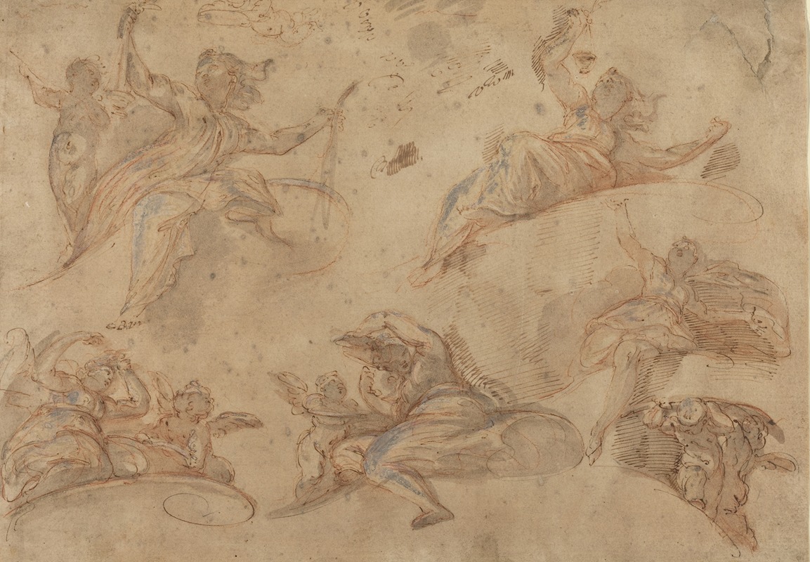 Allegorical Figures Seen from Below by Domenico Maria Canuti — digital art print download