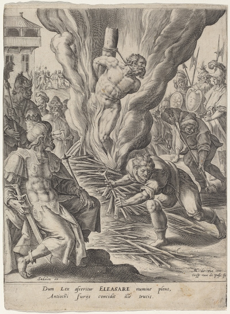 Eleazar Burned by Antiochus by Crispijn van de Passe I, 1591 — digital art print download