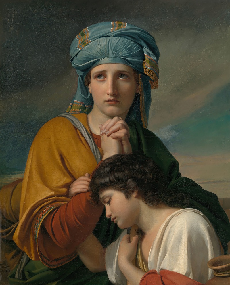 Hagar in the Wilderness by Франсуа-Жозеф Навез, 1819 — digital art print download