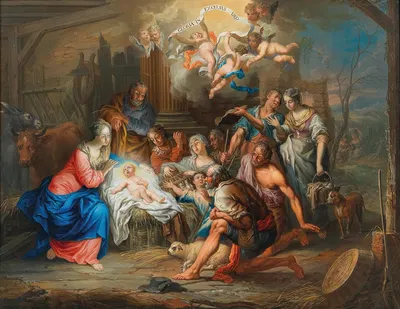 The Adoration of the Shepherds by Franz Christoph Janneck — digital art print download