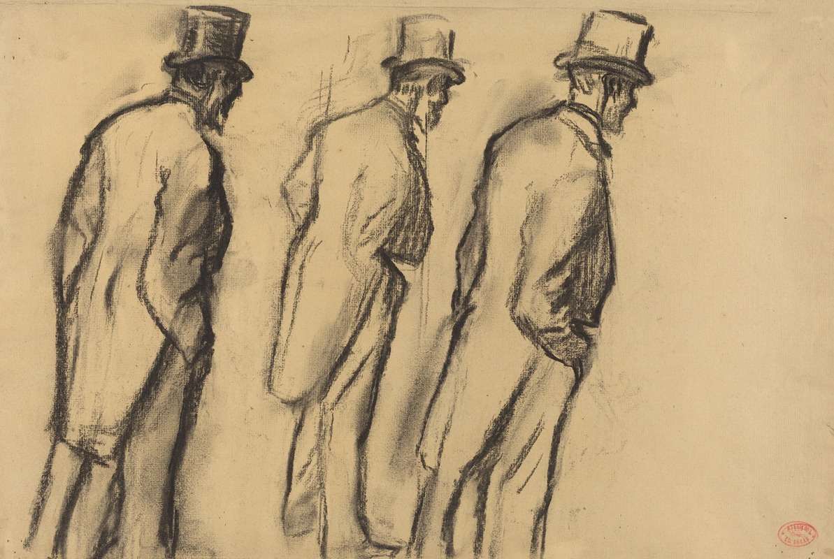 Three Studies of Ludovic Halévy Standing — Edgar Degas