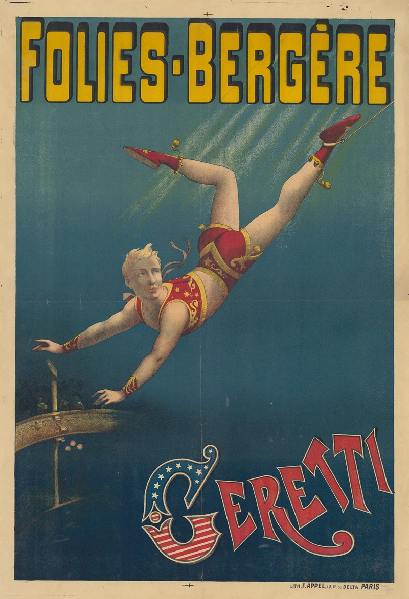 Folies-Bergère. Geretti by Lith. F. Appel, 1891 — digital art print download