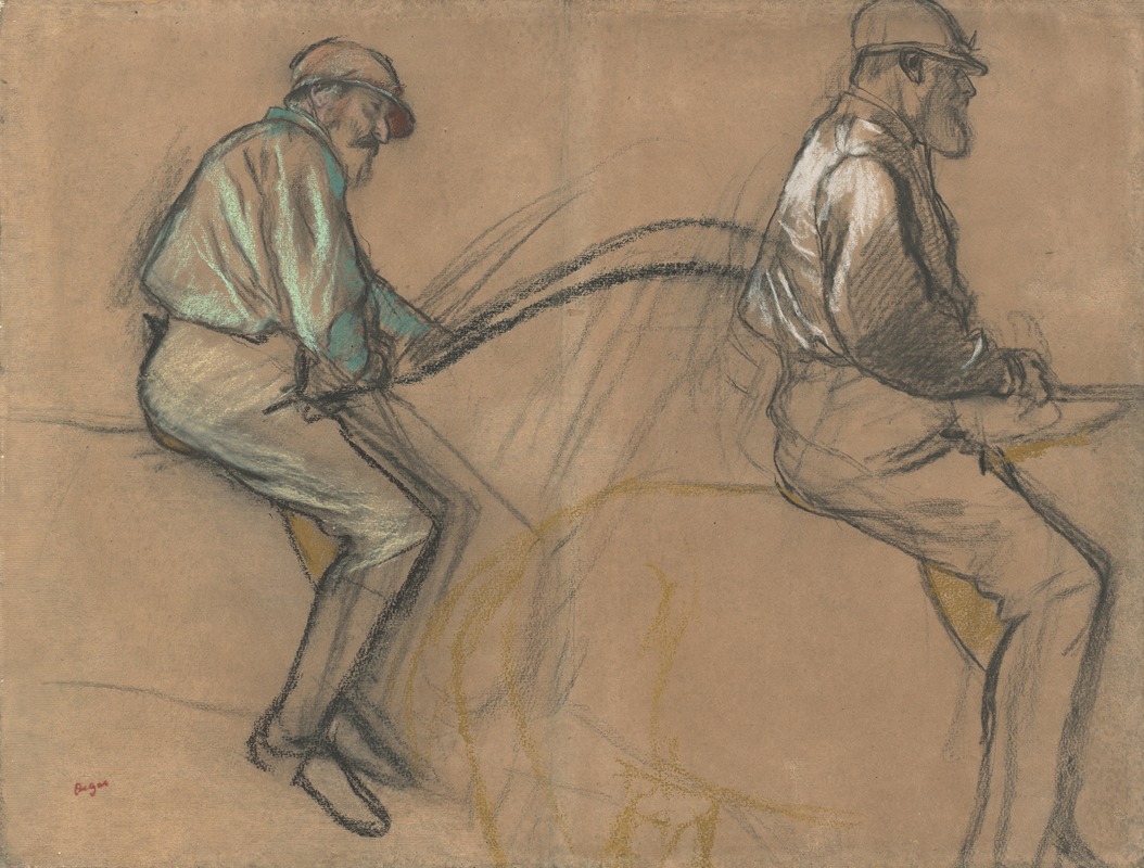 Two Studies of a Jockey — Edgar Degas