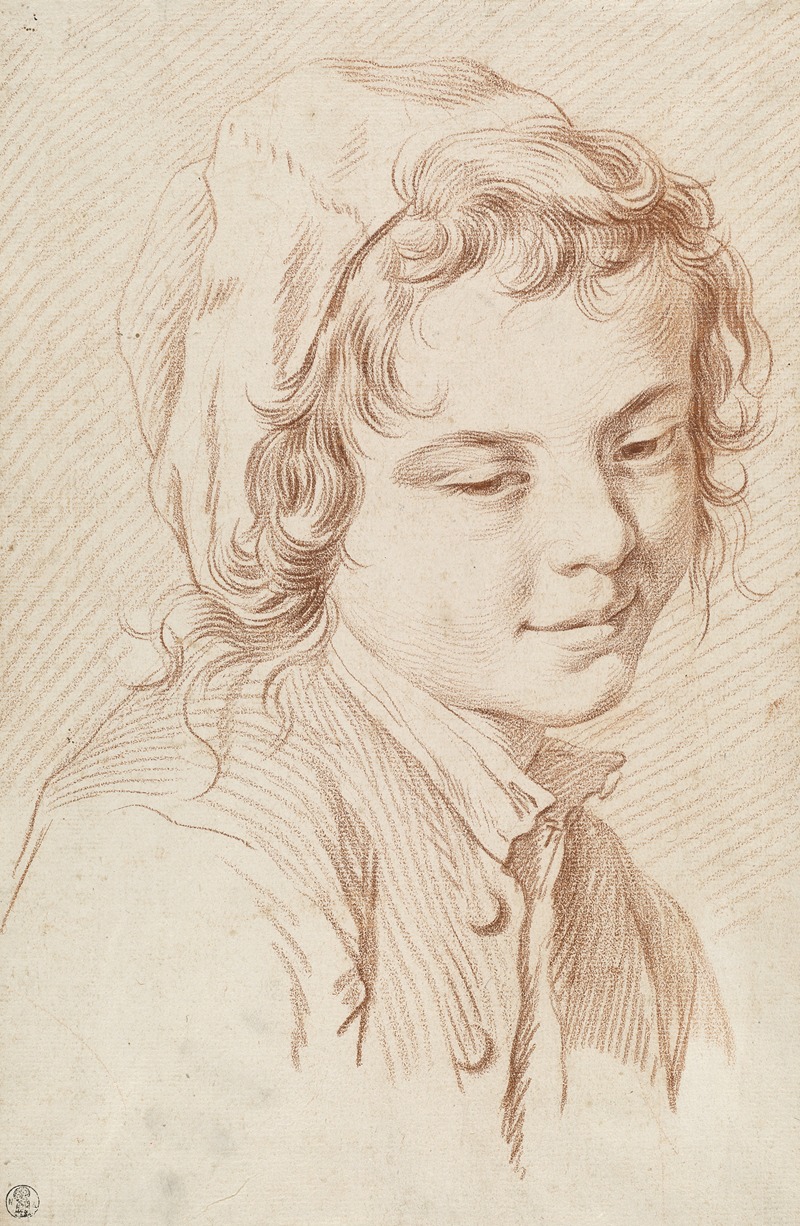 Head of a Boy by Эдме Бушардон, c. 1740 — digital art print download