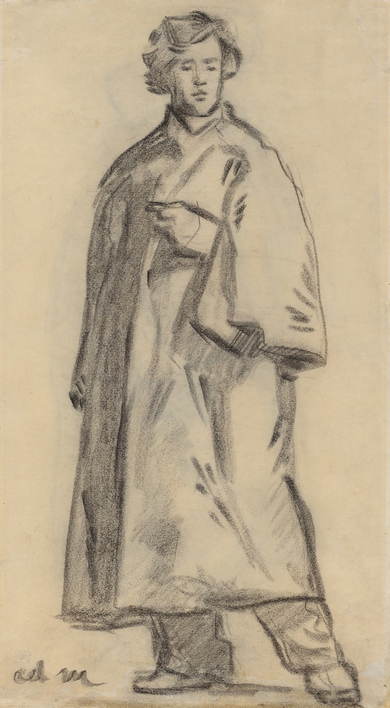 Man Wearing a Cloak (recto) by Эдуар Мане, 1852-1858 — digital art print download
