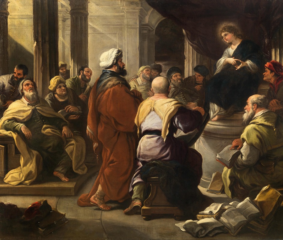 Christ among the Doctors by Лука Джордано — digital art print download