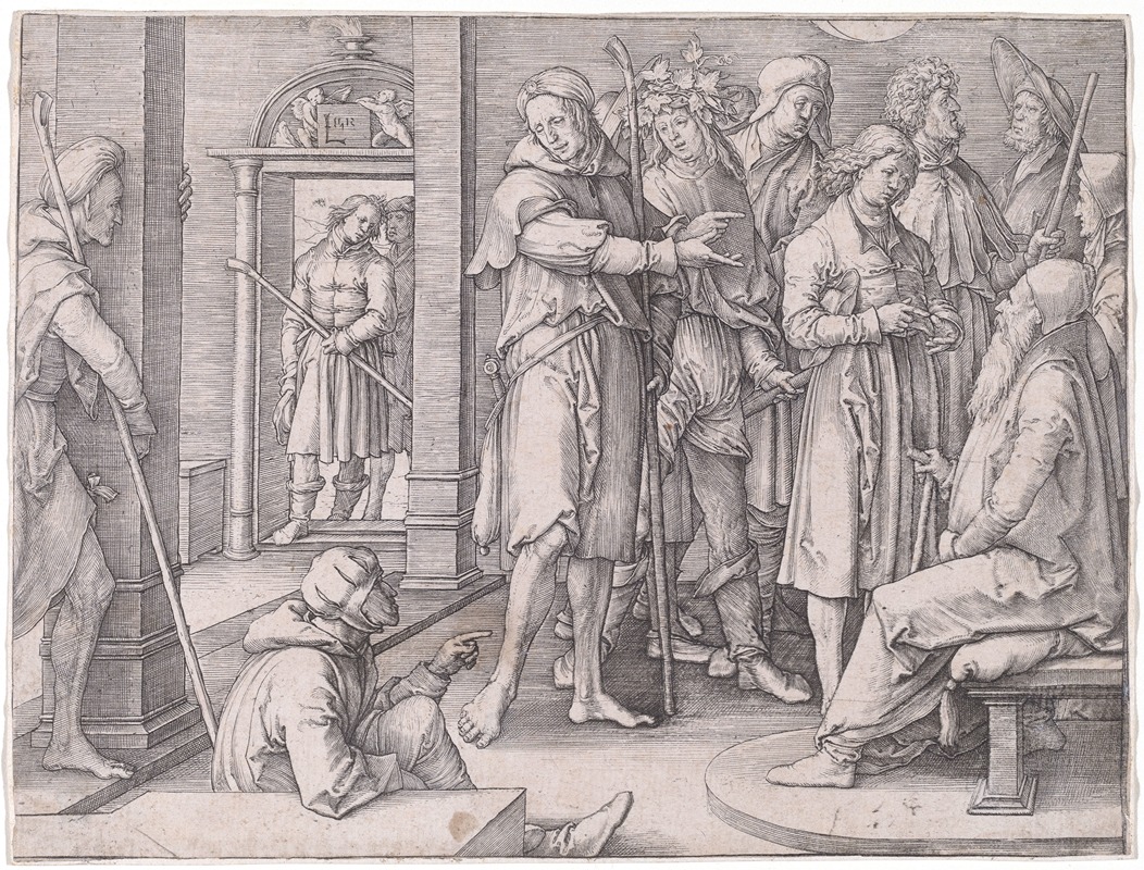 Joseph Interprets His Dream to Jacob by Лукас Ван Лейден, 1512 — digital art print download