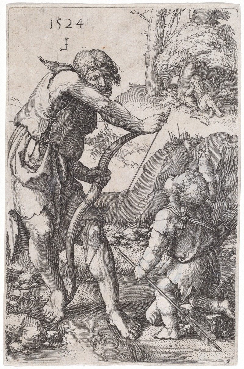 Lamech and Cain by Лукас Ван Лейден, 1524 — digital art print download