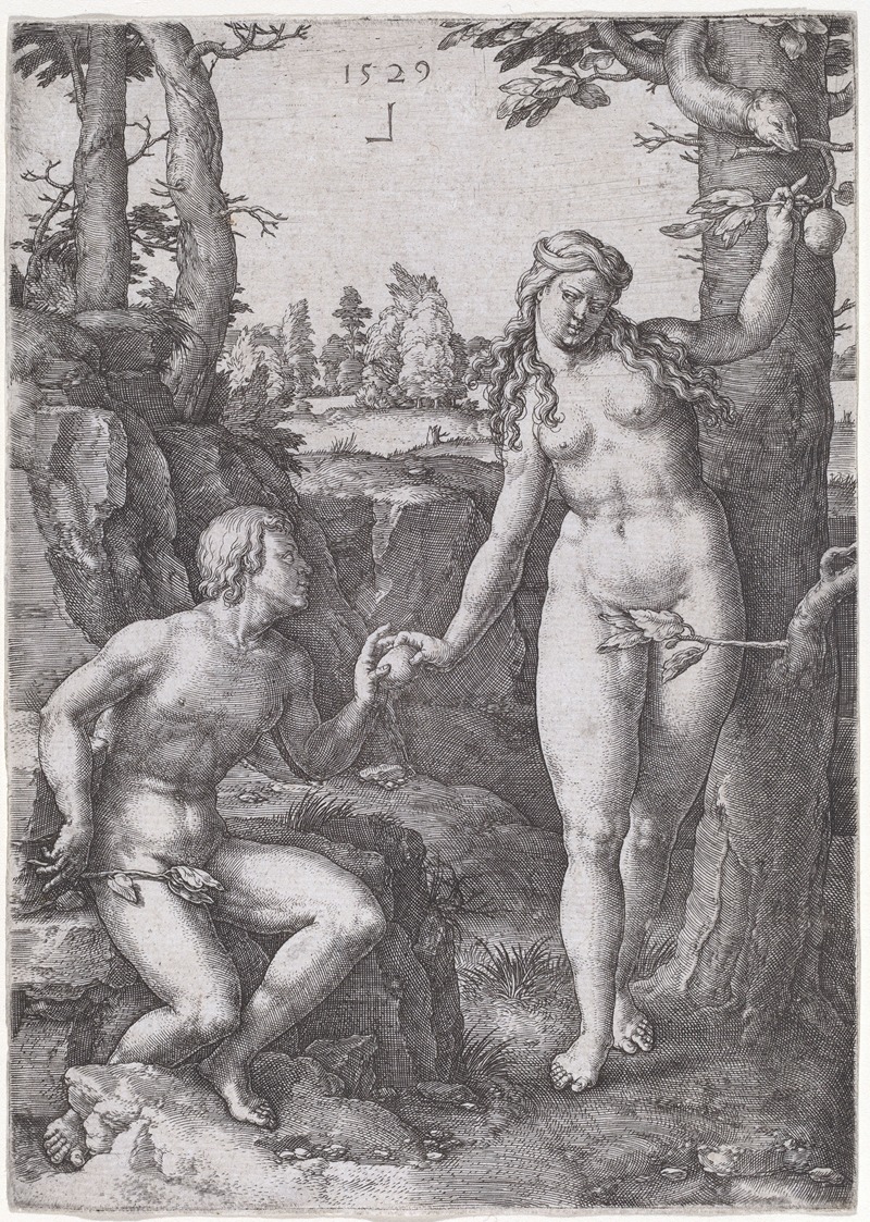 The Fall of Man by Лукас Ван Лейден, 1529 — digital art print download