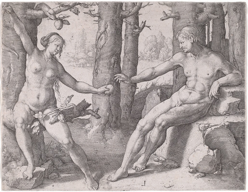 The Fall of Man by Лукас Ван Лейден, c. 1530 — digital art print download