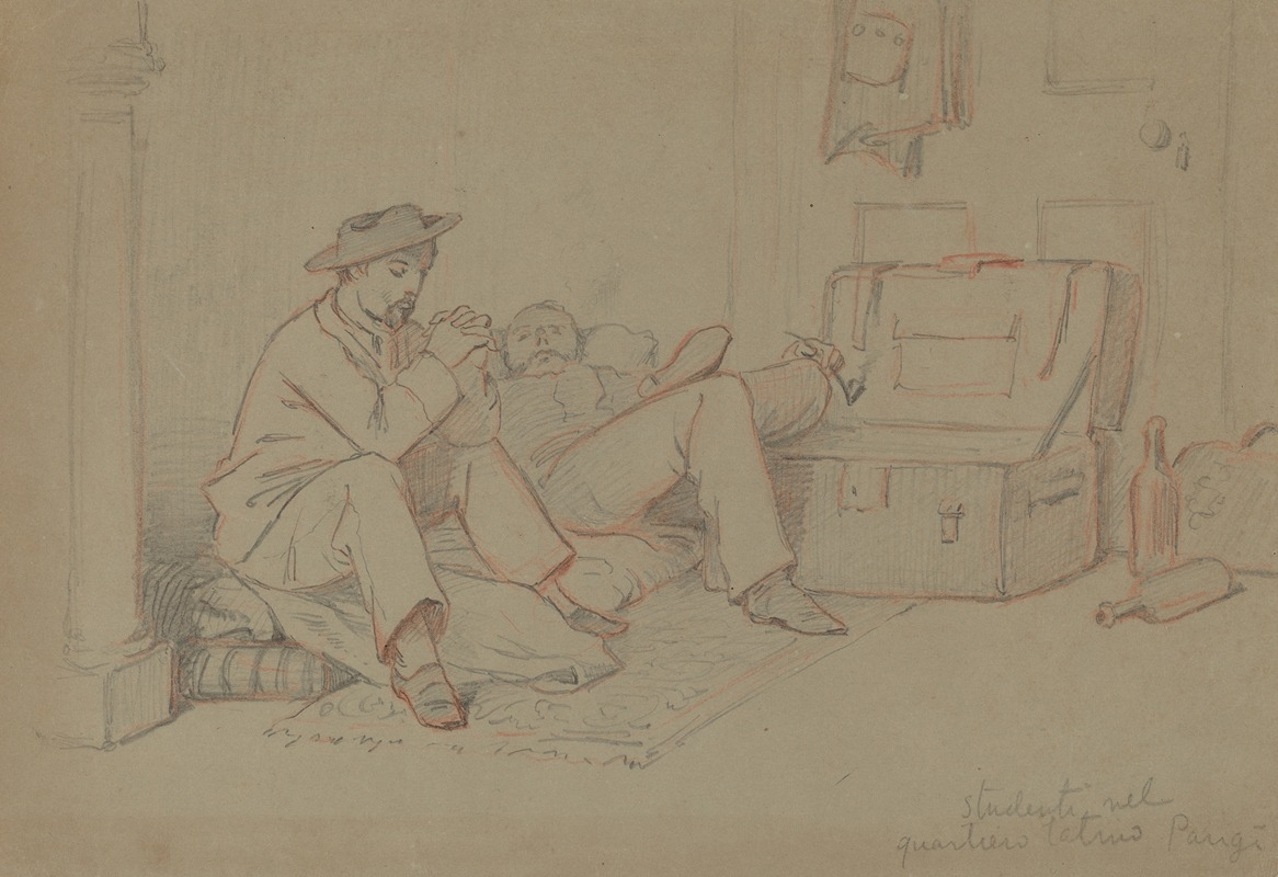 Students in the Latin Quarter, Paris — Элиху Веддер