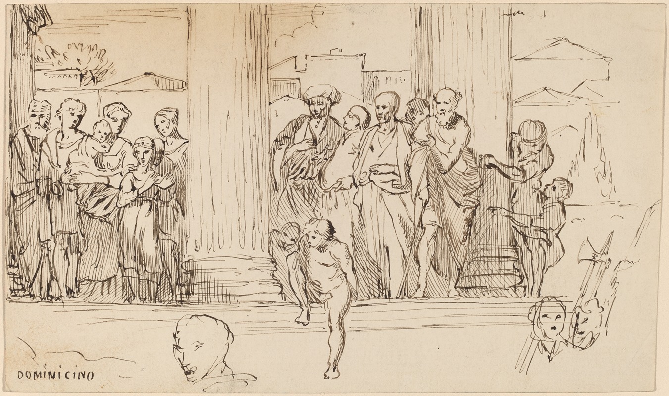 Study after Domenichino by Элиху Веддер, c. 1858 — digital art print download