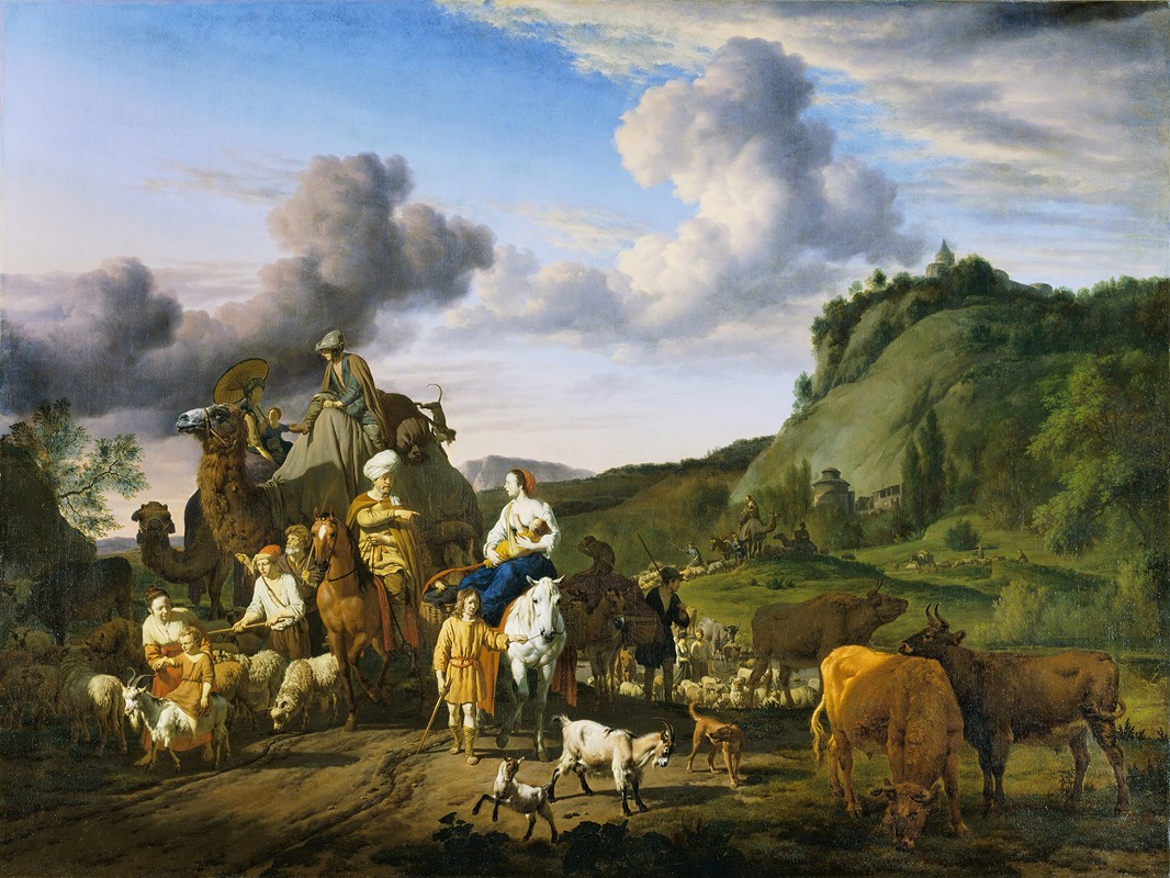 The Migration of Jacob by Адриан ван де Вельде, 1663 — digital art print download