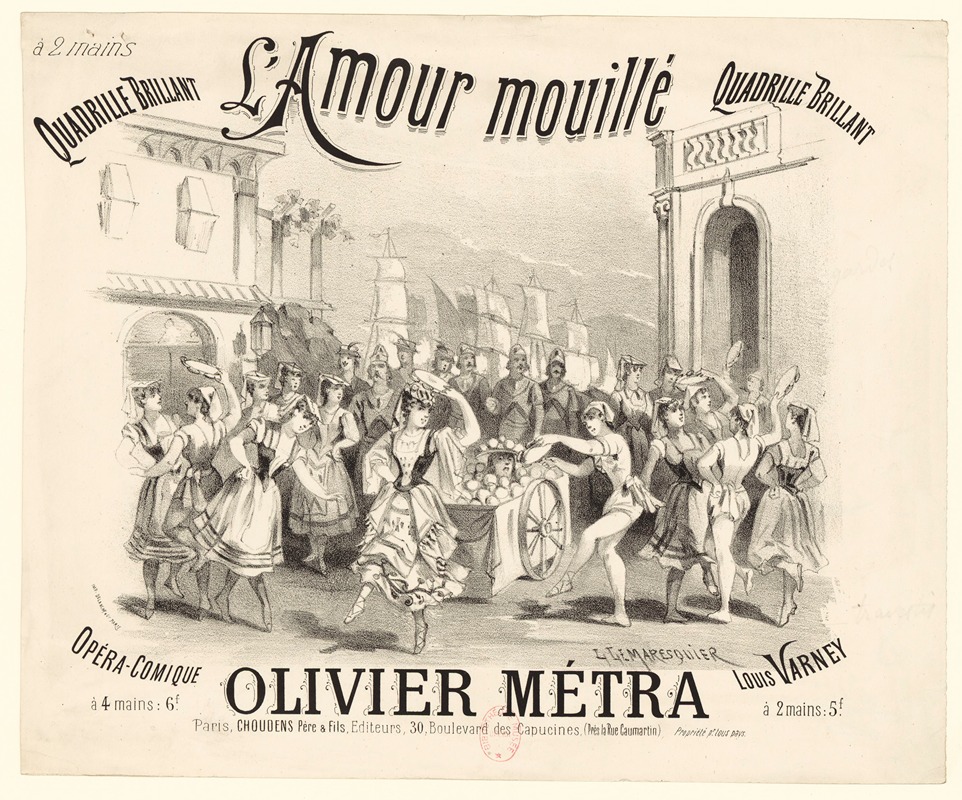 L'amour mouillé. Quadrille brillant — Louis Lemaresquier