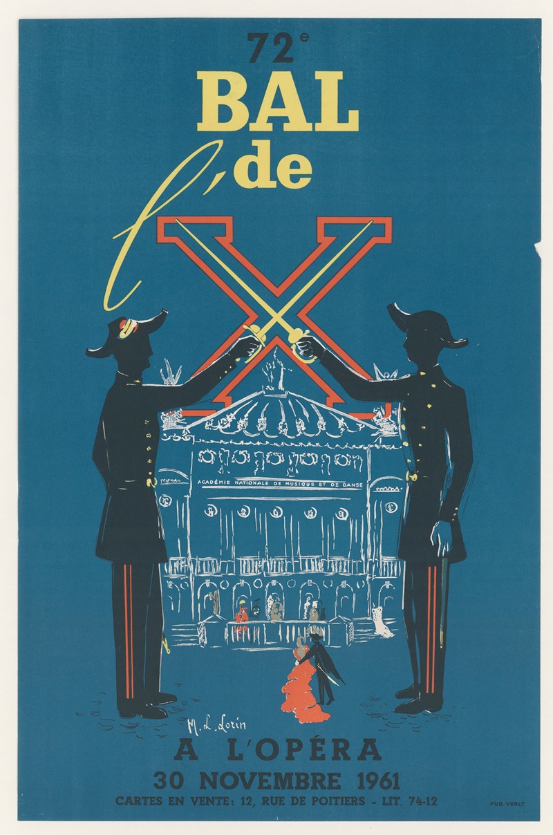 72e Bal de l'X, à l'Opéra by M.-L. Lorin, 1961 — digital art print download