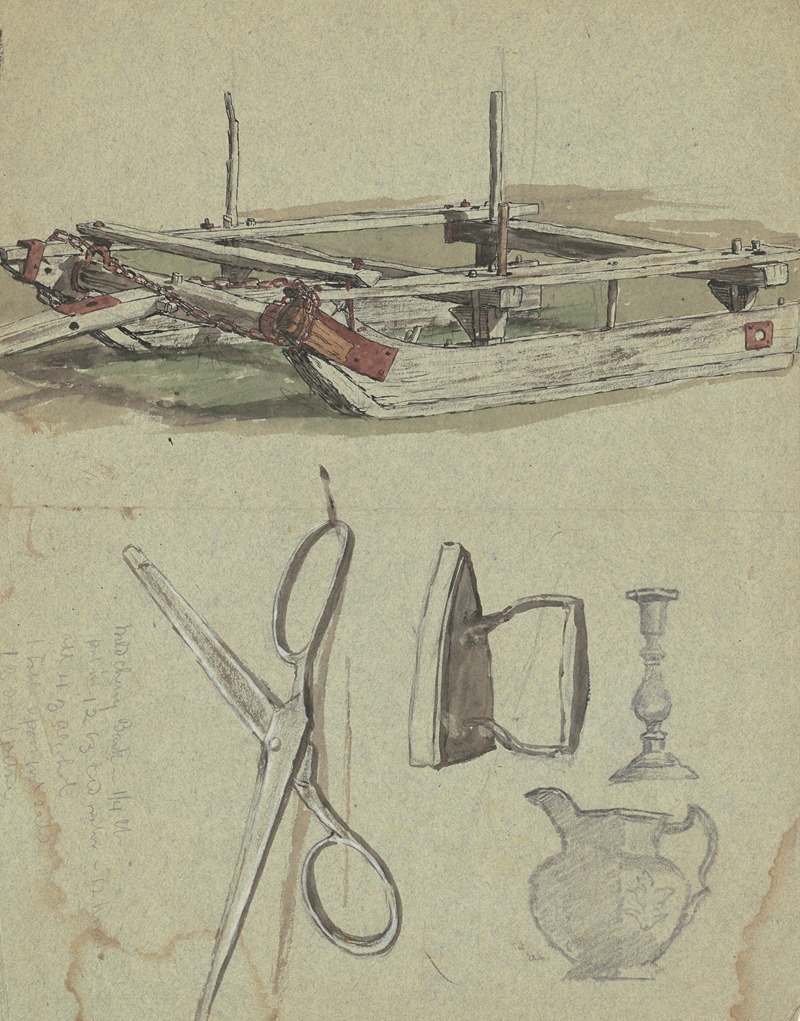 Studies of a Sled and Various Household Objects by Инох Вуд Перри-младший — digital art print download