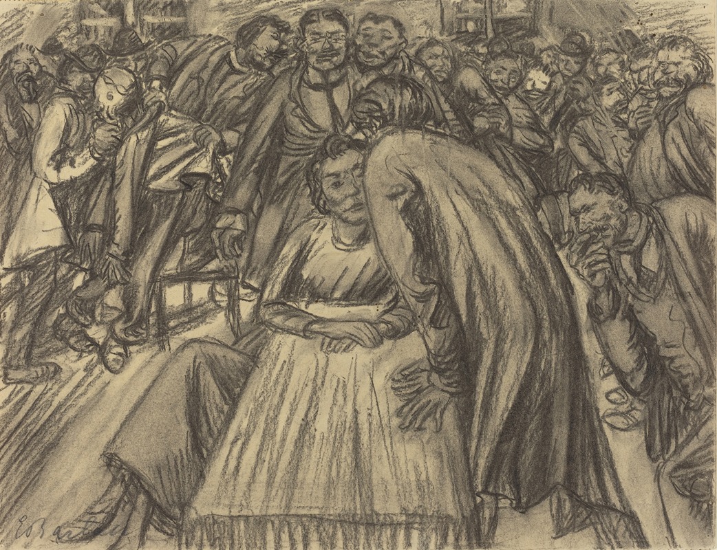 The Couple in the Crowd by Эрнст Барлах, 1917 — digital art print download