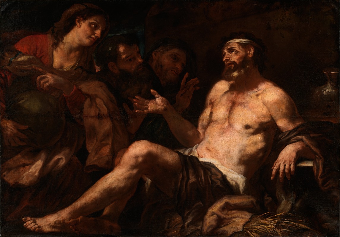 Job and His Comforters by Лука Джордано — digital art print download