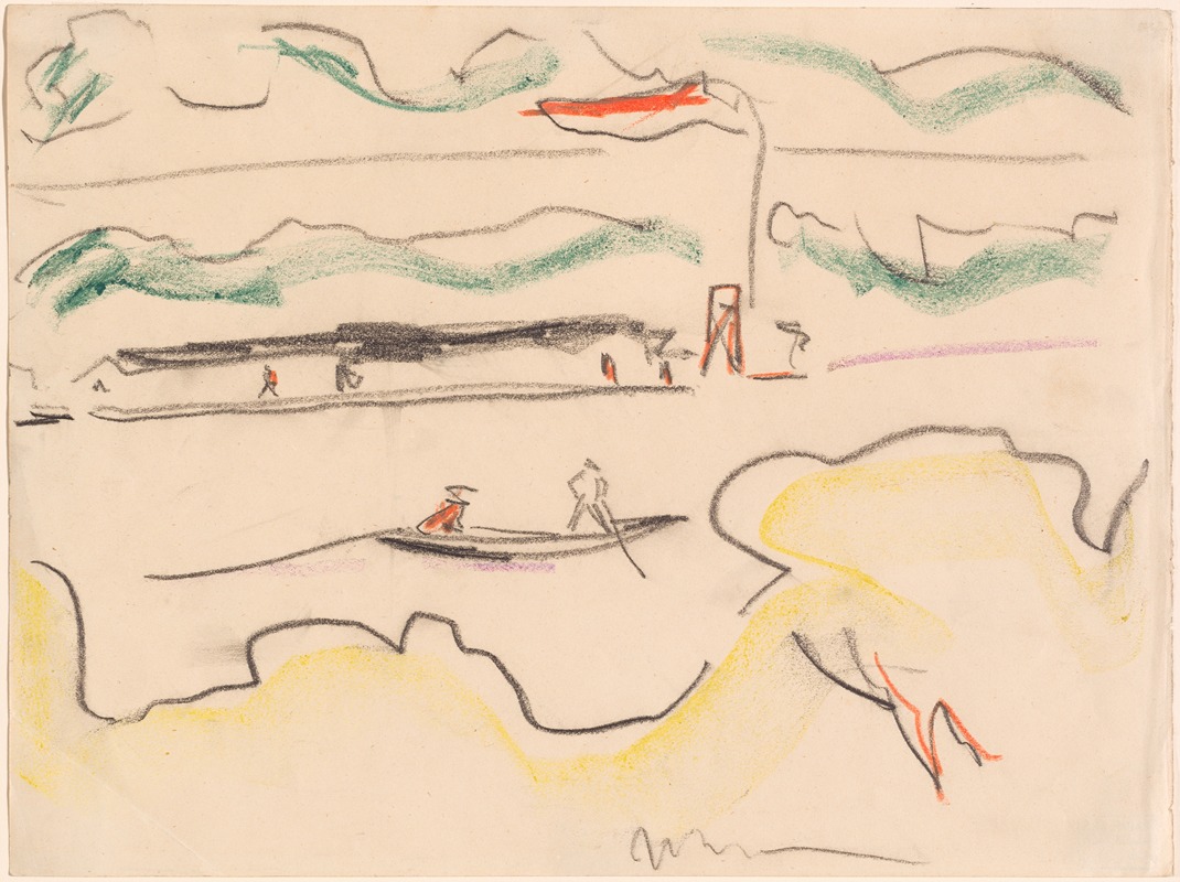 Elbe Landscape Near Dresden by Эрнст Людвиг Кирхнер, 1909 — digital art print download