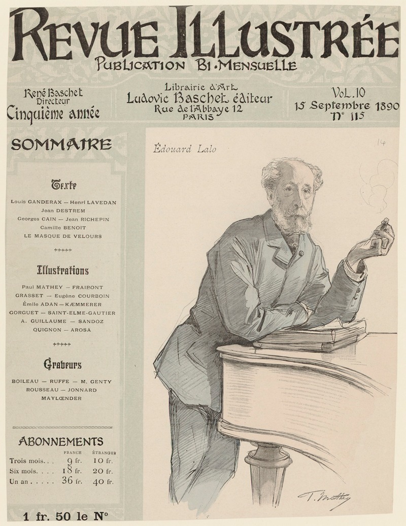 Edouard Lalo by Поль Матэ, 1890 — digital art print download
