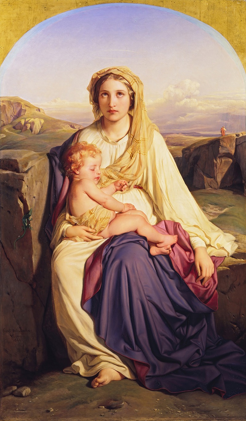 The Virgin and Child by Поль Деларош, 1844 — digital art print download