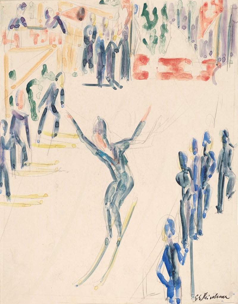 Ski Jumper by Эрнст Людвиг Кирхнер, c. 1936 — digital art print download