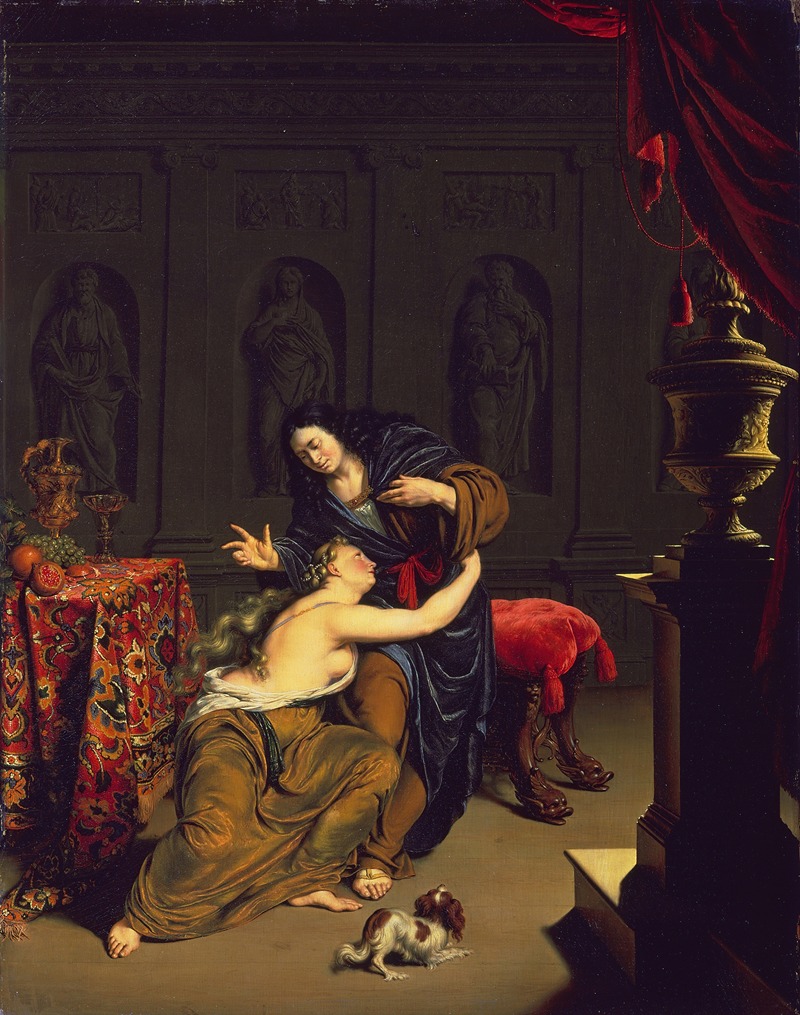 Joseph and Potiphar's Wife by Виллем Ван Мейрис, 1691 — digital art print download