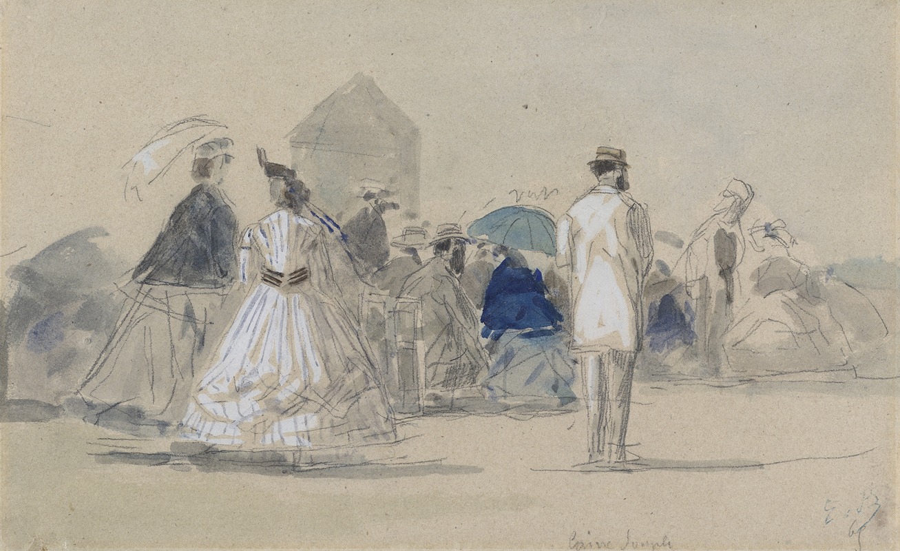Crinolines on the Beach by Eugène Boudin, c. 1865 — digital art print download