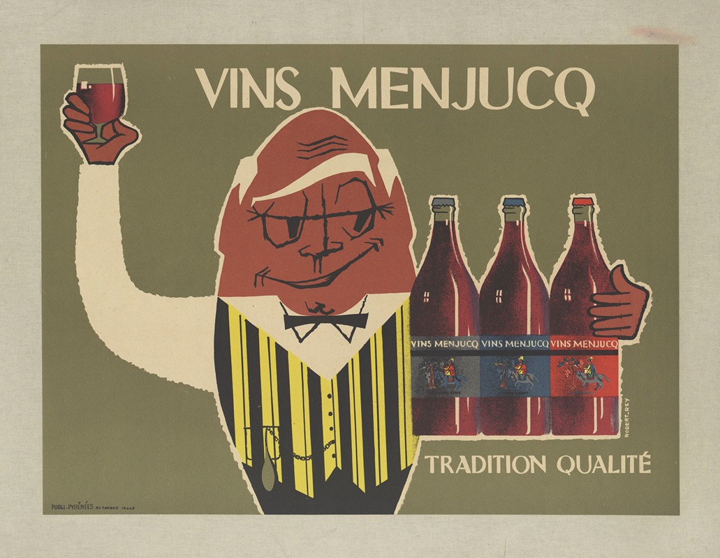 Vins Menjucq – tradition qualité by Robert Rey, 1950 — digital art print download