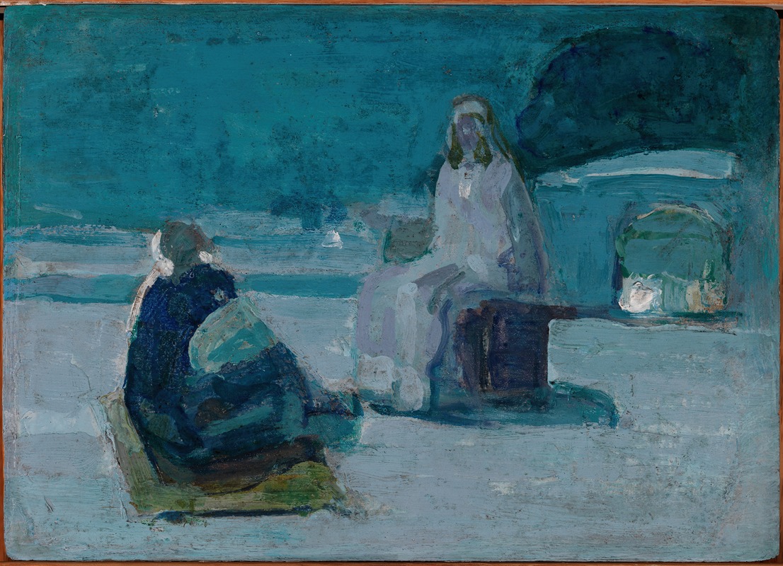 Study for Christ and Nicodemus on a Rooftop by Генри Оссава Таннер — digital art print download
