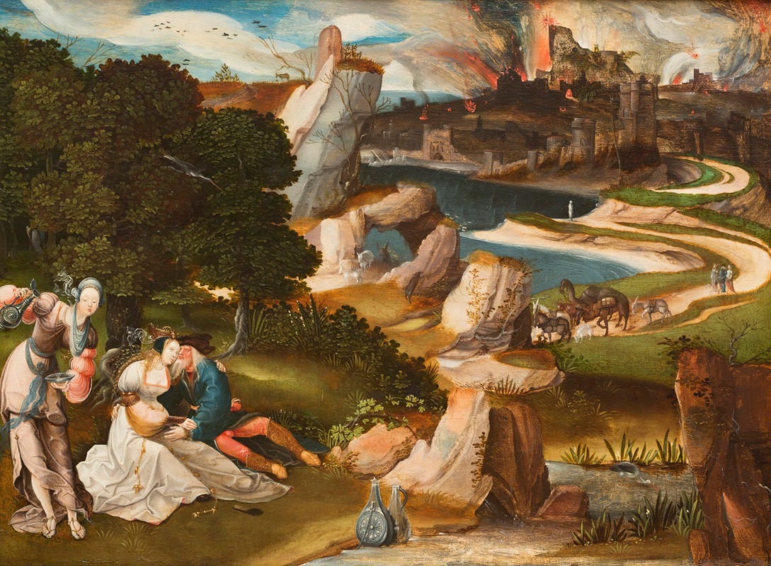 Lot and His Daughters by Jan de Cock, 1523 — digital art print download
