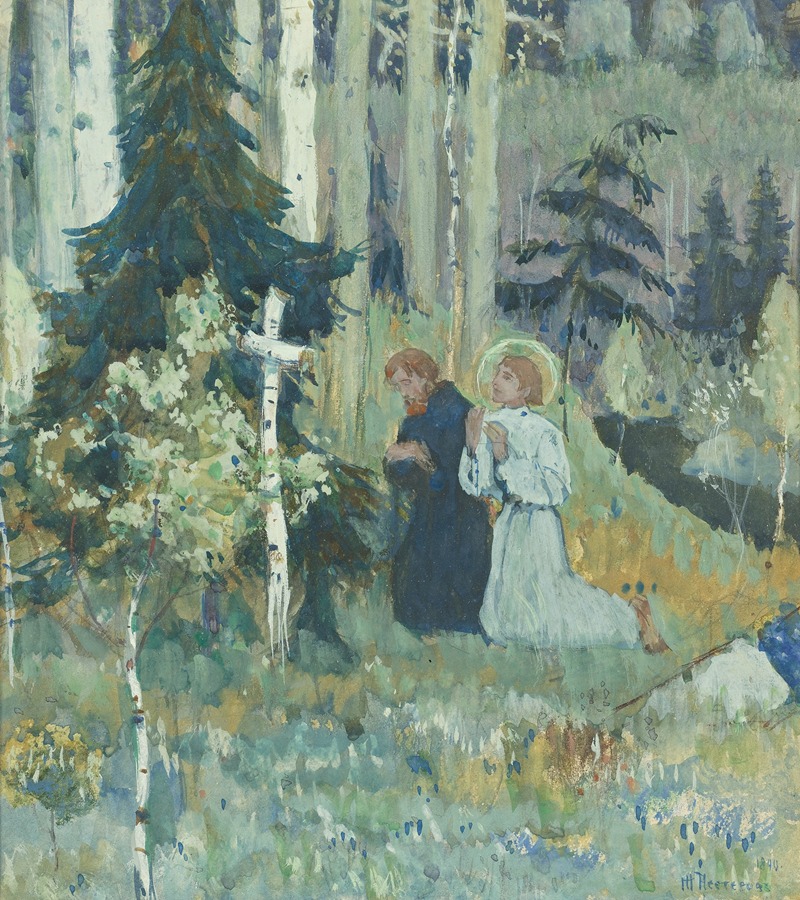 The Founding Of Trinity Sergius Monastery by Михаил Нестеров, 1890 — digital art print download