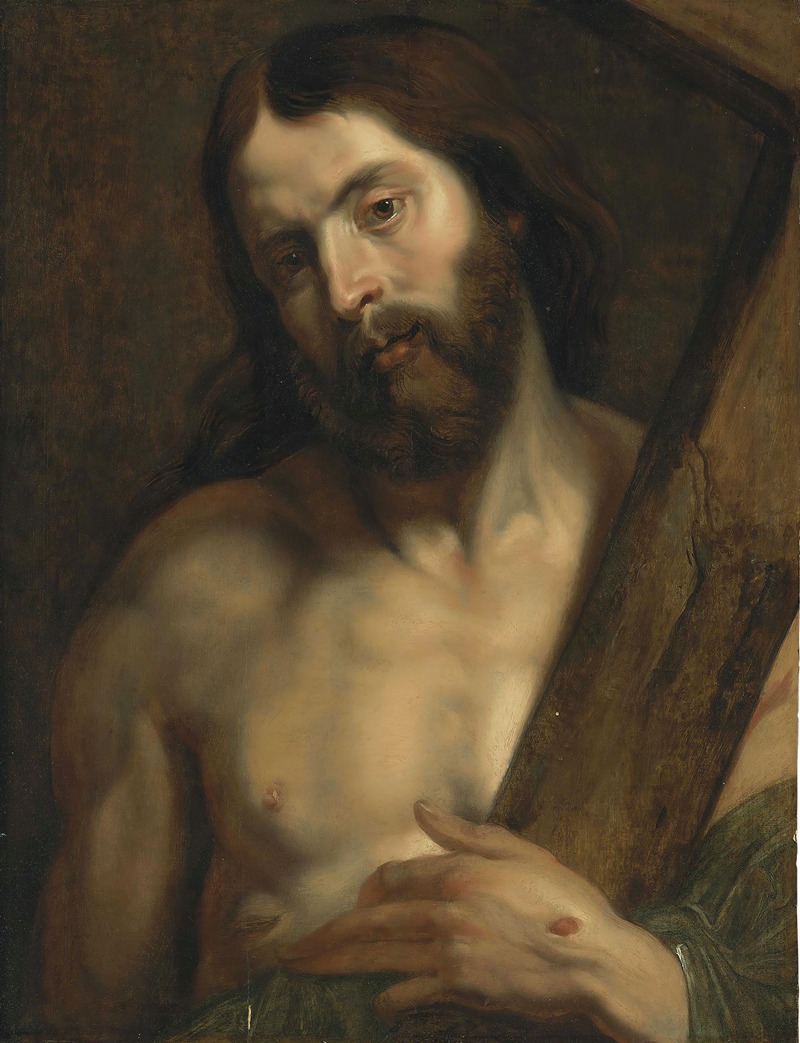 Christ with the Cross by Последователь Антони ван Дейка — digital art print download