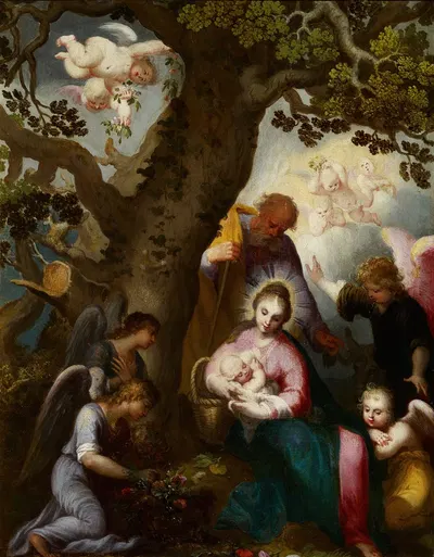 The Flight into Egypt by Абрахам Блоэмаерт — digital art print download