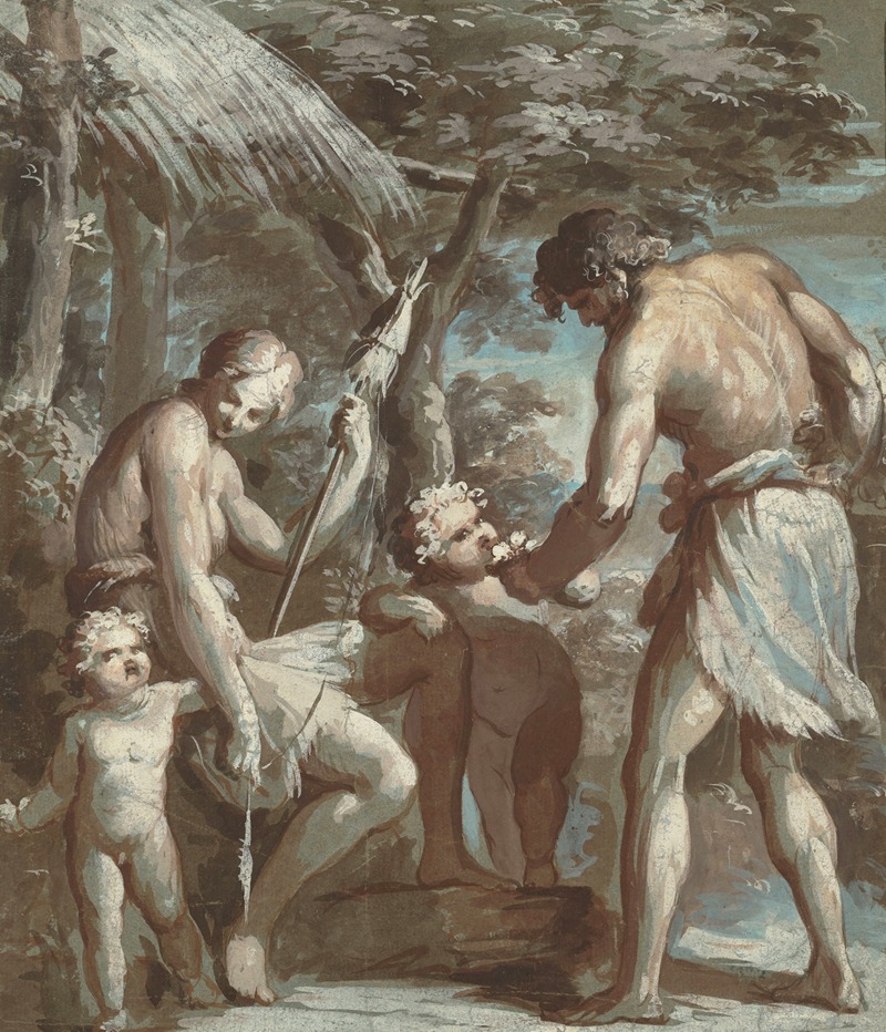Adam and Eve with Cain and Abel — Carlo Alberto Baratta