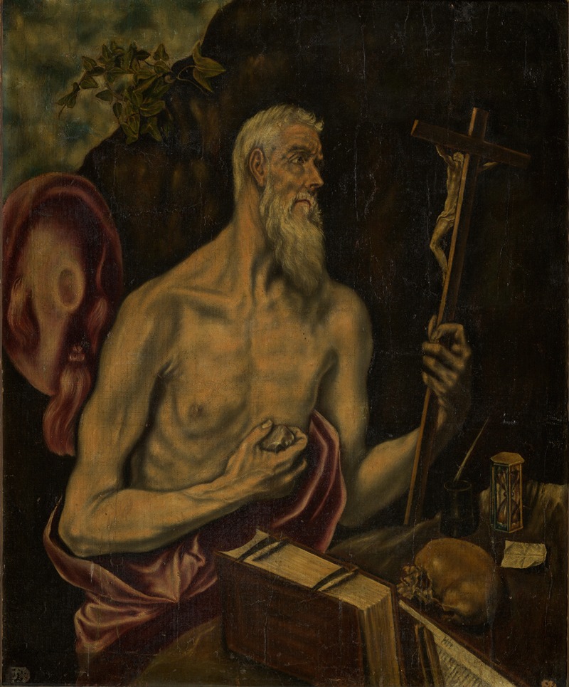 St Jerome in Penitence by Эль Греко (Доменикос Теотокопулос) — digital art print download