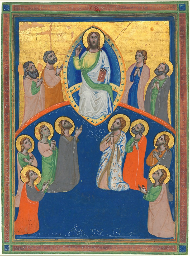 Christ in Majesty with Twelve Apostles — Workshop of Pacino di Bonaguida