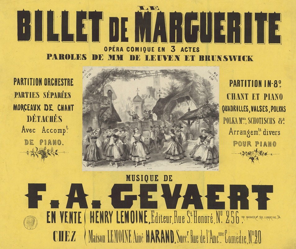 Le Billet de Marguerite by Виктор Куандр, 1854 — digital art print download