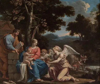 Rest on the Flight into Egypt by Charles Poerson, 1652 — digital art print download