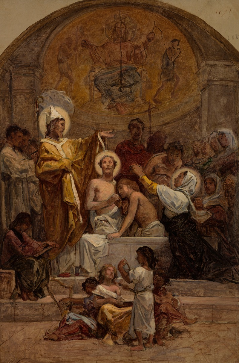 The Baptism of Saint Augustine by Диоген Майяр, 1870-1874 — digital art print download