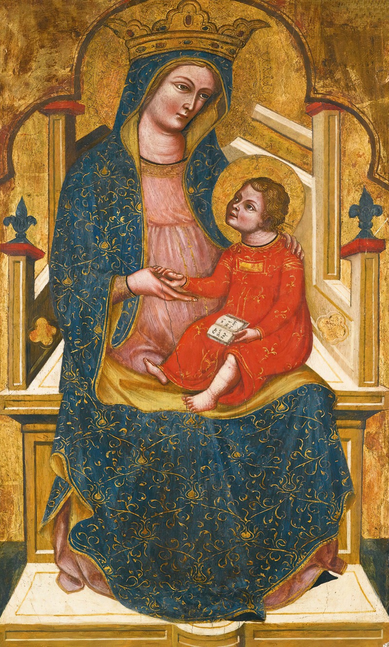 Madonna And Child Enthroned by Master of the Pesaro Crucifix — digital art print download