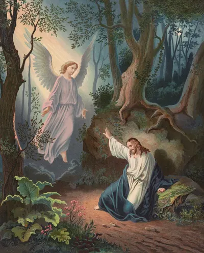 Christ with angel by Henry Crone — digital art print download