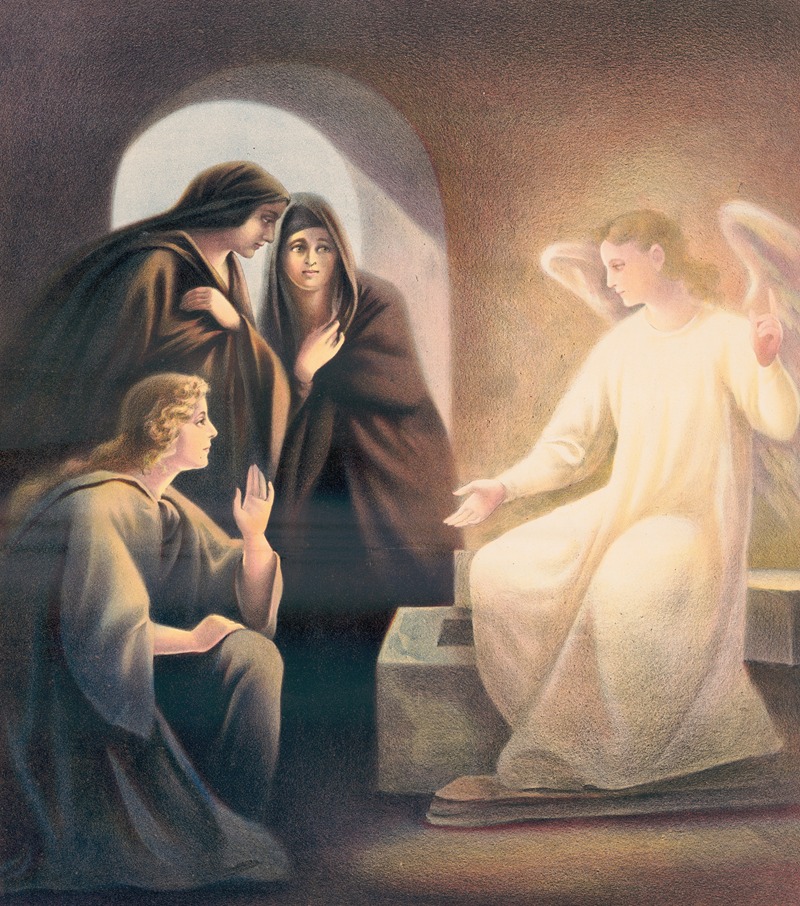 The angels in the sepulchre — Stecher Litho. Co