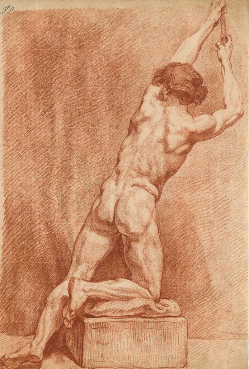 A Male Nude Seen from Behind — French School