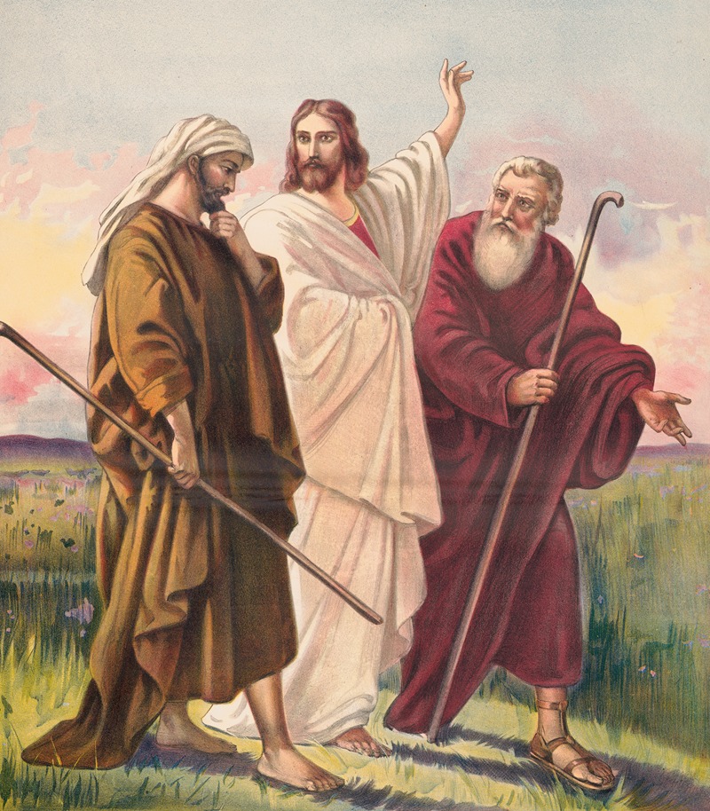 The walk to Emmaus by Stecher Litho. Co, 1905 — digital art print download