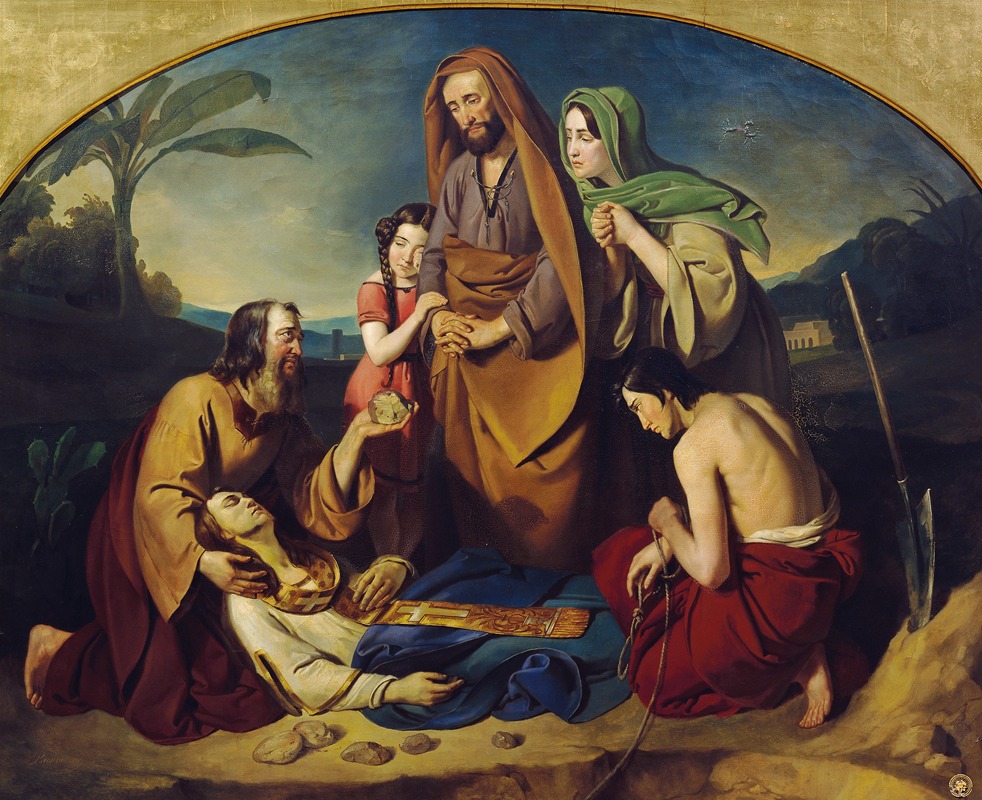 Die Beerdigung des heiligen Stephanus by Адам Бреннер, 1835 — digital art print download