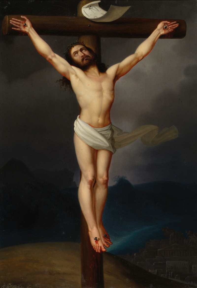 Christus am Kreuz by Anton Depauly, 1841 — digital art print download