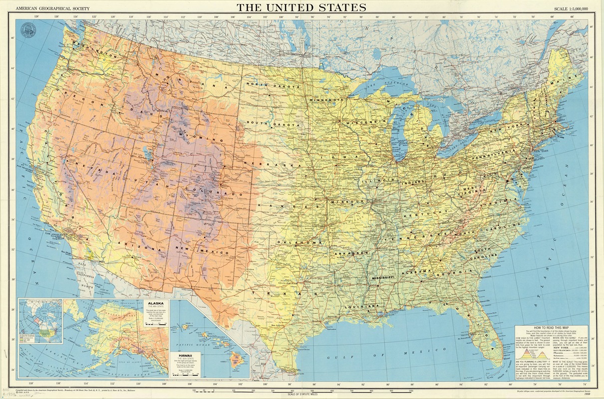 United States by American Geographical Society, 1959 — digital art print download