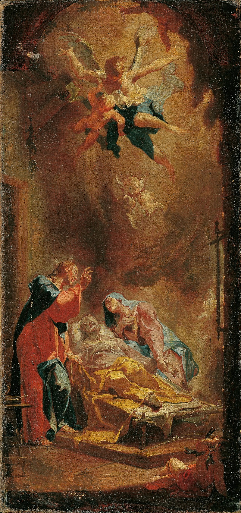 Der Tod des heiligen Joseph by Caspar Franz Sambach, 1751-1754 — digital art print download